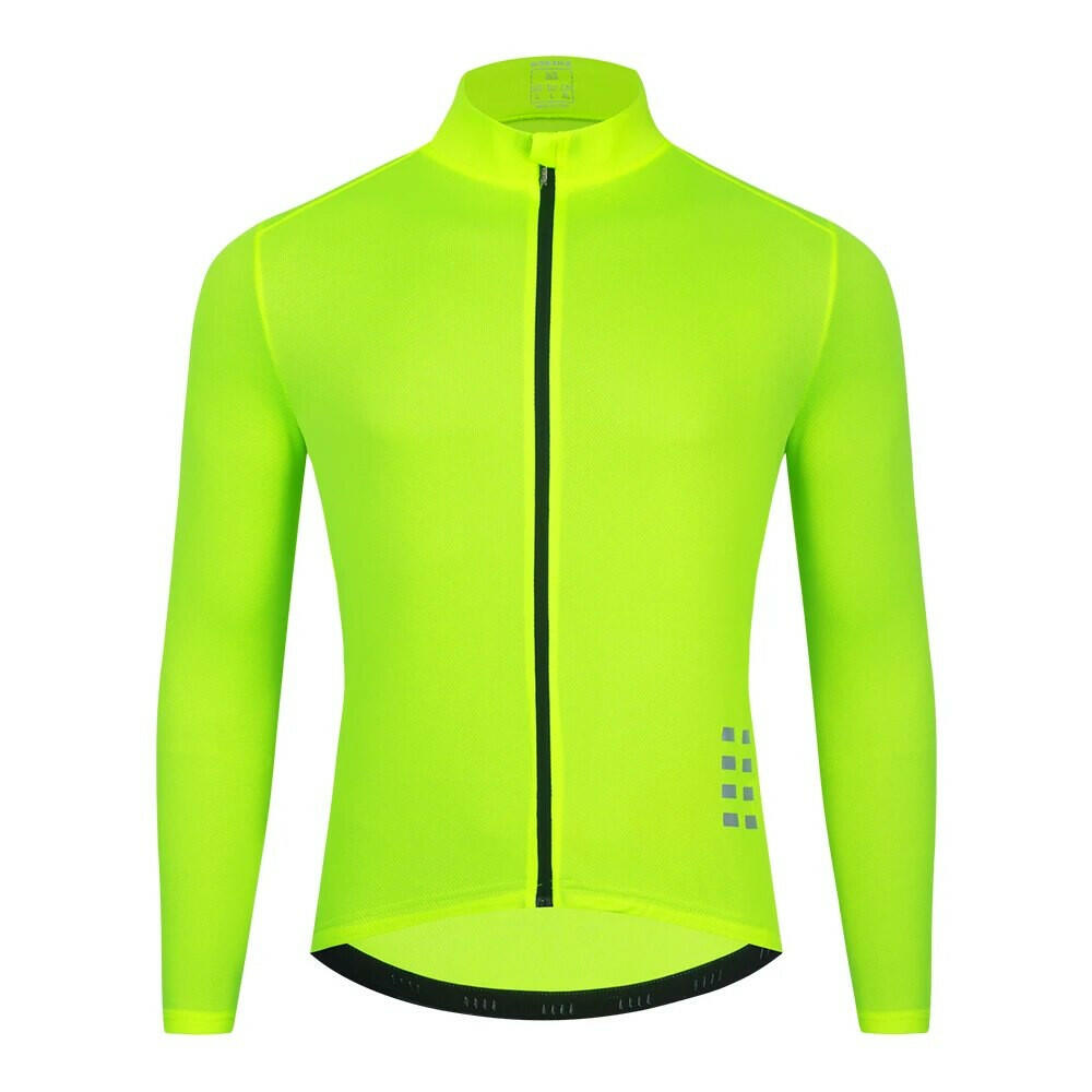 WOSAWE Mesh Breathable Cycling Jersey Long Sleeve MTB Bicycle Cycling Clothing Mountain Bike Sportswear Tops Reflective-WAYBIKER