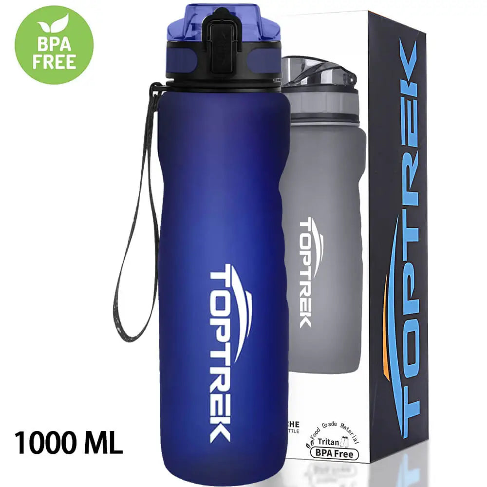 Toptrek Sport Water Bottle 650ML/1000ML BPA Free Drinkware Outdoor Drinking Waterbottle Protein Shaker Leak-Proof My Drink Bottl-WAYBIKER