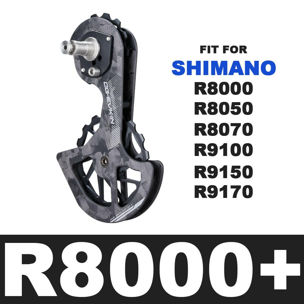 OG-EVKIN RD-01 Carbon Fiber Ceramic Rear Derailleur 13T-17T Pulley Guide Wheel For R7000 R8000 R8050 R9150 R9170 Bicycle Parts-WAYBIKER