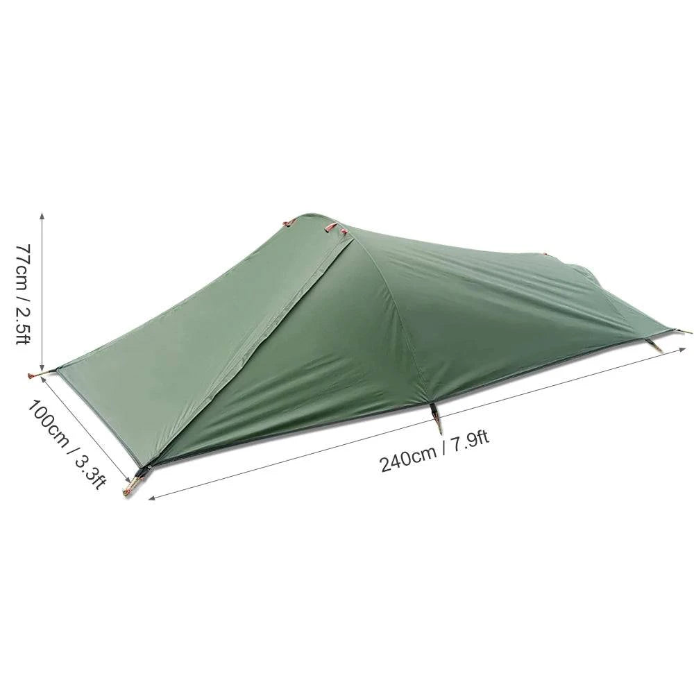Ultralight Outdoor Camping Tent 1 Person Camping Tent Water Resistant Tent Aviation Aluminum Support Portable Sleeping Bag Tent-WAYBIKER