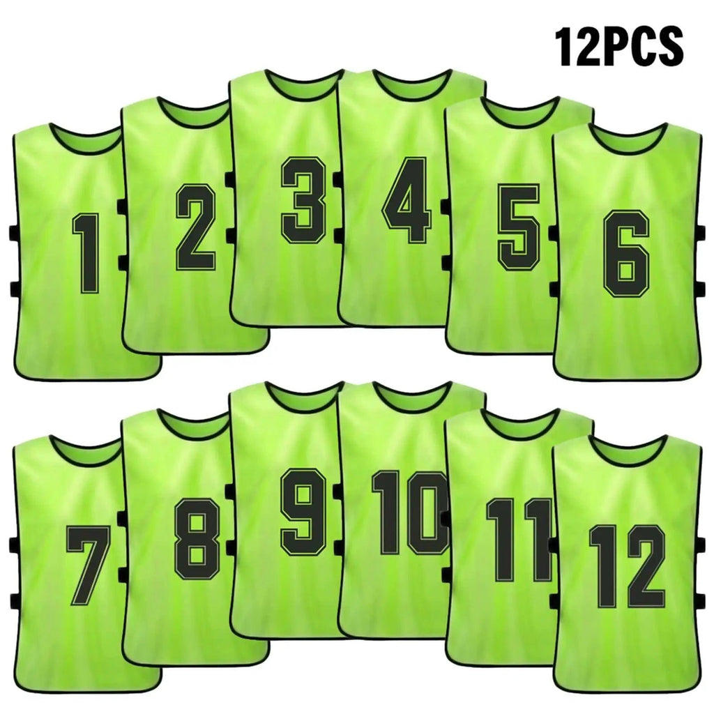 Soccer Pinnies Quick Drying Football Team Jerseys Youth Sports Scrimmage Soccer Team Training Numbered Bibs Practice Sports Vest-WAYBIKER