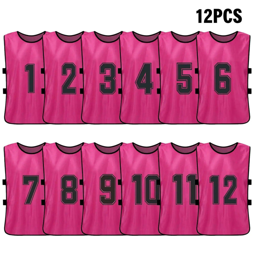 6/12 PCS Adults Soccer Pinnies Quick Drying Football Team Jerseys Sports Soccer Team Training Numbered Bibs Practice Sports Vest-WAYBIKER
