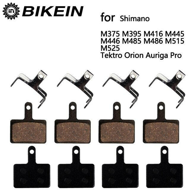 4 Pairs Resin/ceramic/Full metal Bicycle disc brake pads for Shimano M375M395M416M445 M446 M485 M486 M515 M525 Orion Auriga Pro-WAYBIKER