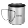 400ml Titanium Cup Outdoor Portable Camping Picnic Water Cup Mug with Foldable Handle Camping Hiking Supplies-WAYBIKER