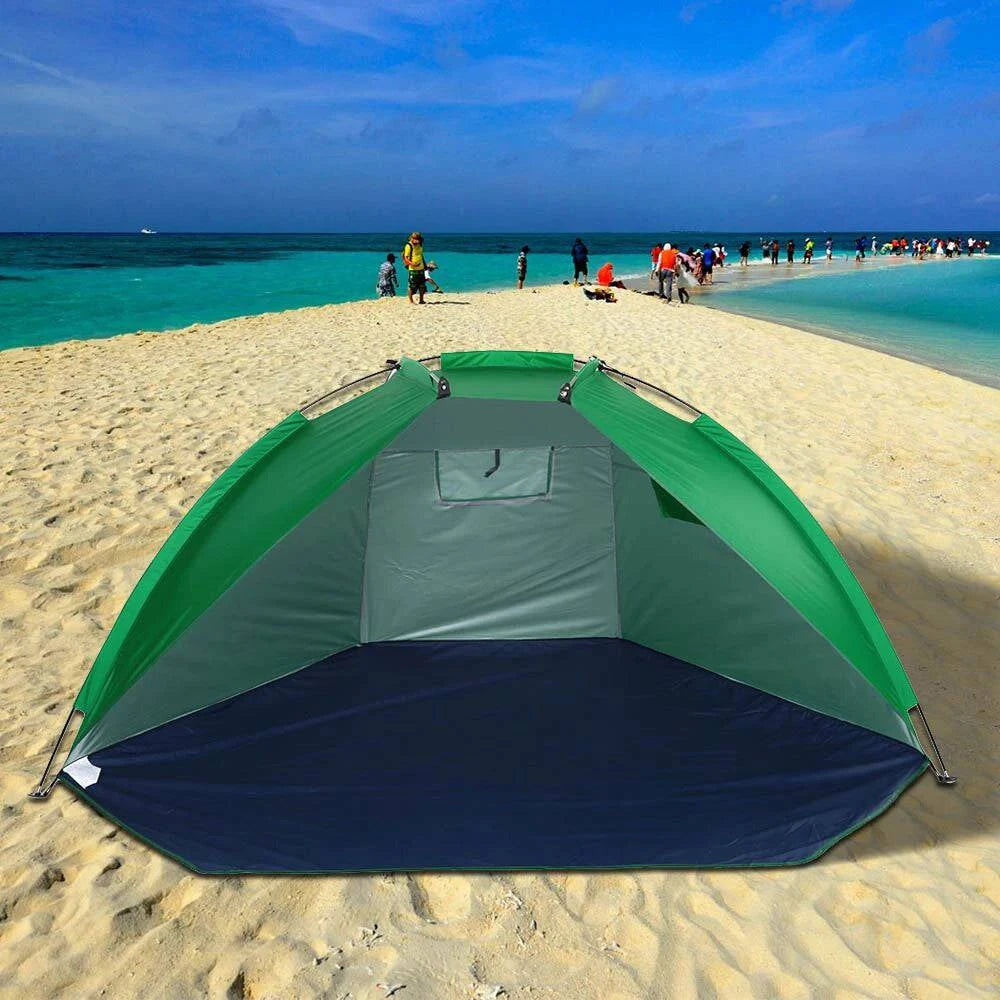 2 Persons Camping Tent Single Layer Outdoor Tent Anti UV Beach Tents Sun Shelters Awning Shade for Fishing Picnic Park-WAYBIKER