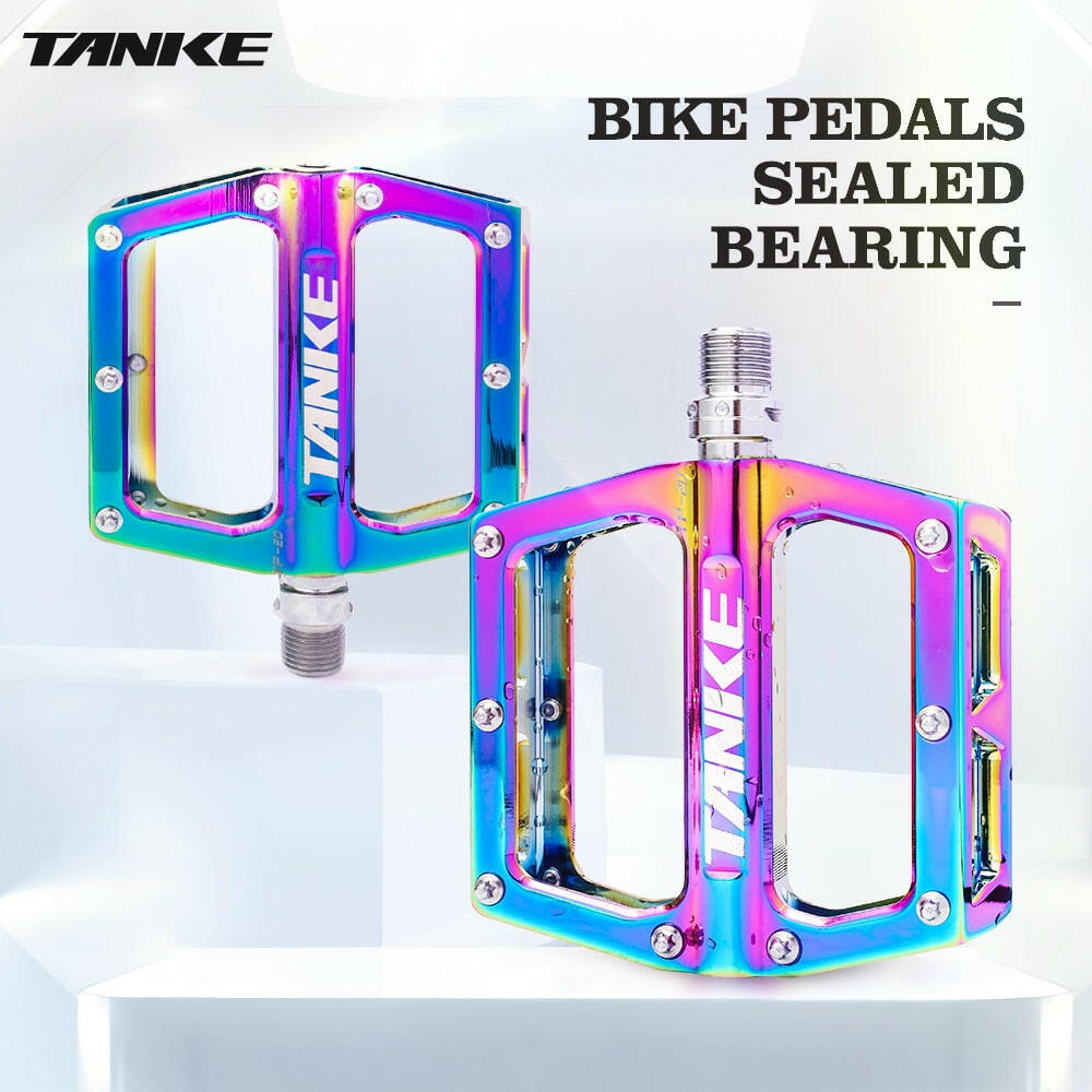 bicycle pedals TANKE TP-20 ultralight aluminum alloy colorful hollow anti-skid bearing mountain bike accessories MTB foot pedals
