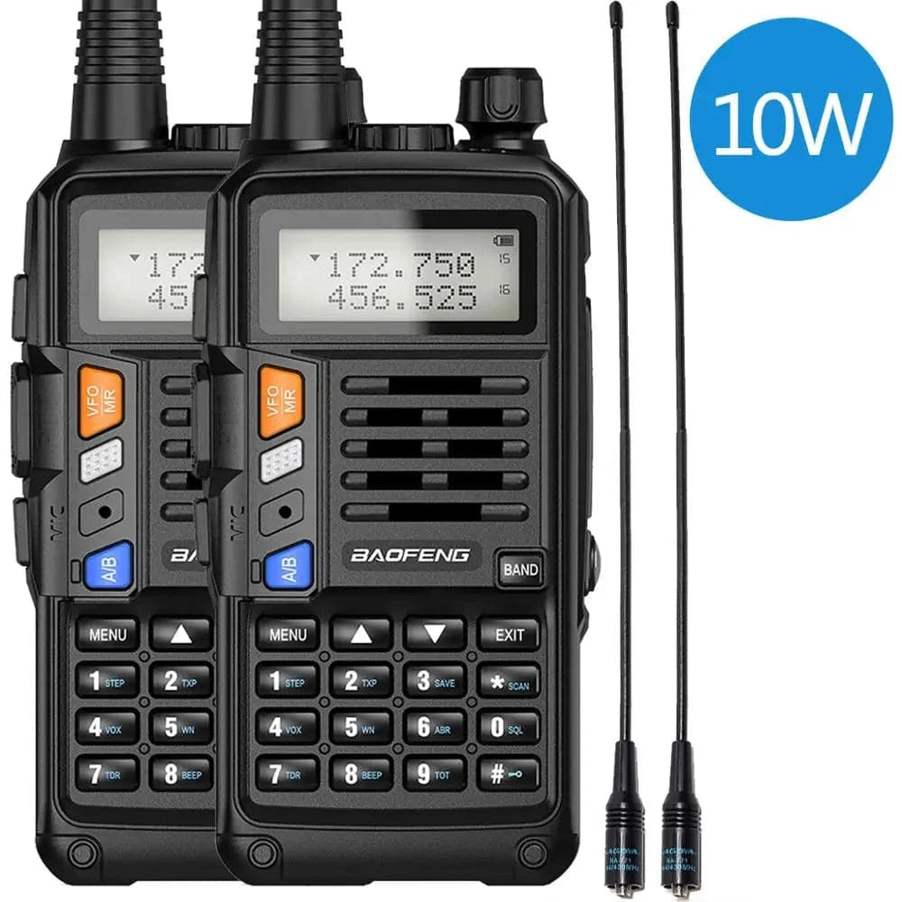 2PCS BaoFeng UV-S9 PLUS Waterproof Walkie Talkie 10W Powerful CB Radio Long Range Portable Two Way Radio set for hunting travel