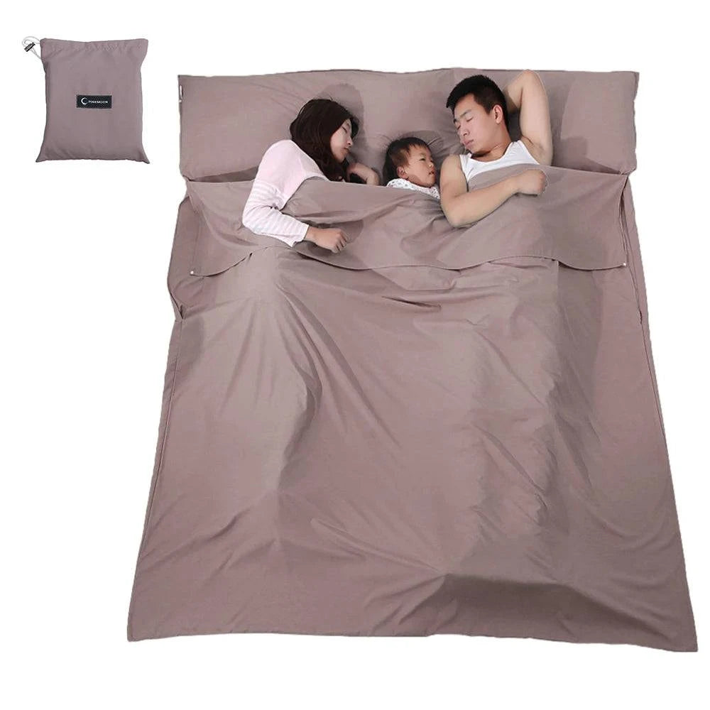 210cm Outdoor Camping Sleeping Bag Liner Lightweight Soft Sleeping Sack Hotel Travel Sheet Bag for Camping Backpacking Traveling-WAYBIKER
