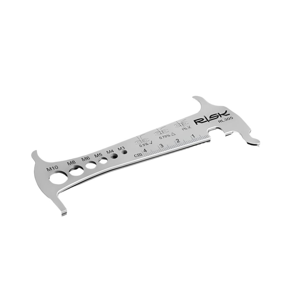 Risk RL305 3 in 1 Bike Bicycle Chain Checker Wear Indicator Chain Hook Bolt Measurement For 8 9 10 11 Speeds Stainless Steel-WAYBIKER