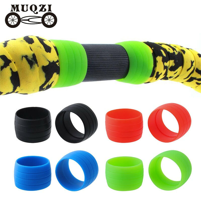 MUQZI 1 Pair Bike Strap Ring Handlebar Tape Fixing Sleeve Silicone Waterproof Wear Resistant Handlebar End Fixed Accessories-WAYBIKER