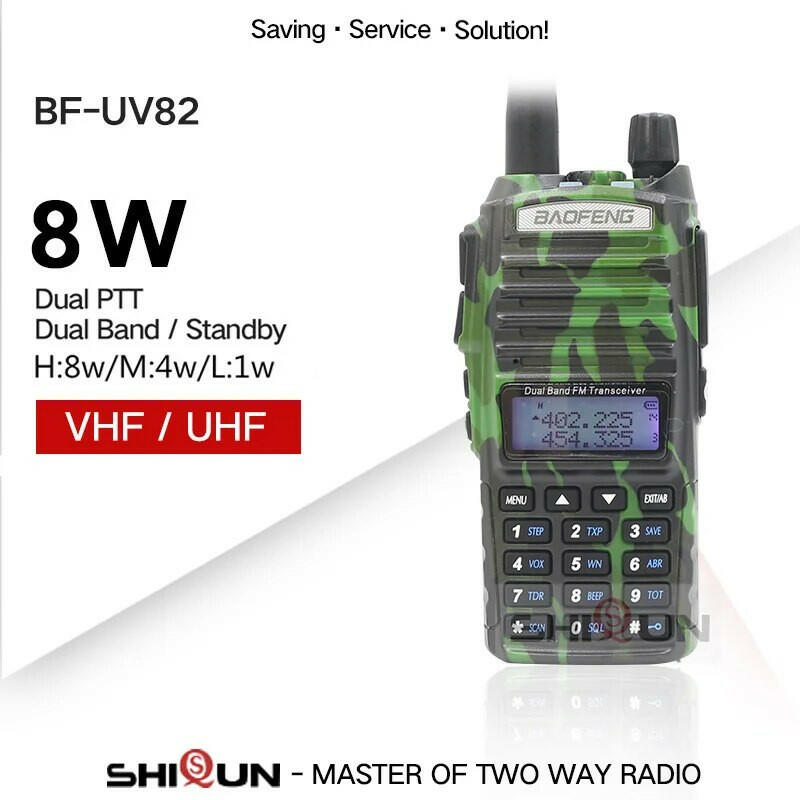 Baofeng UV-82 8W Radio 10 KM Walkie Talkie Camouflage Handy Amateur Radio Upgrade UV-5R UV-9R Plus for Hunting UV-82 HP Original-WAYBIKER