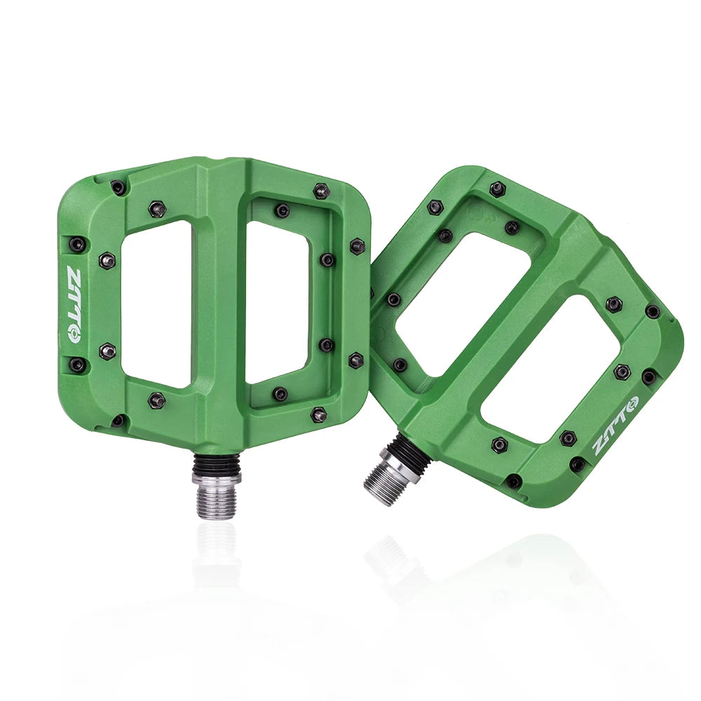 ZTTO MTB Bearings Ultralight Flat Pedal Chester XC Race AM Mountain BMX Face Anti-slip Big Foot DU Bushing Nylon Plastic Bicycle