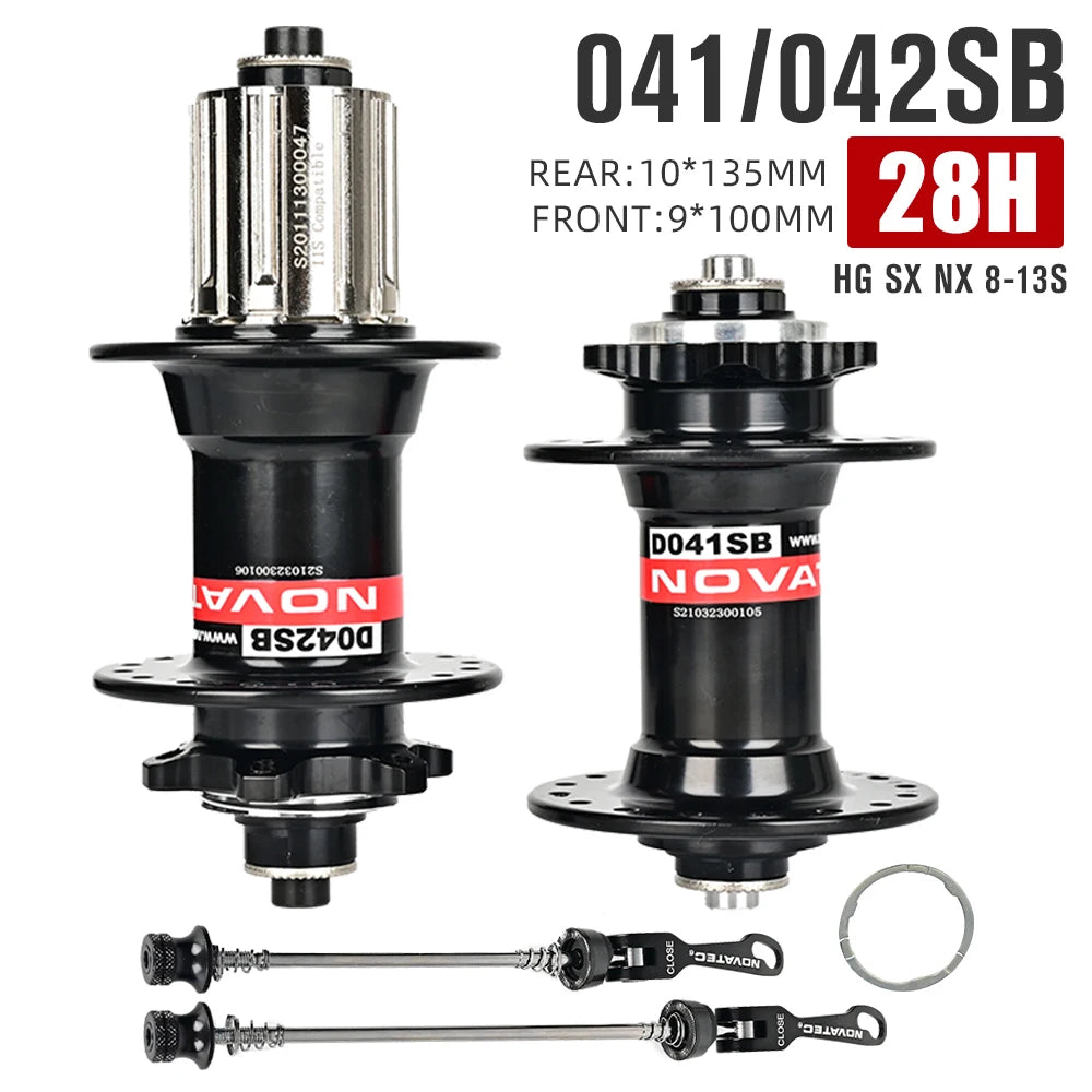Novatec Hub 28H 32H 36H MTB hub D041SB D042SB Disc Card Brake Mountain Bike hubs Bicycle Hubs 4 Bearing HG 8 -11 Speed Red Black