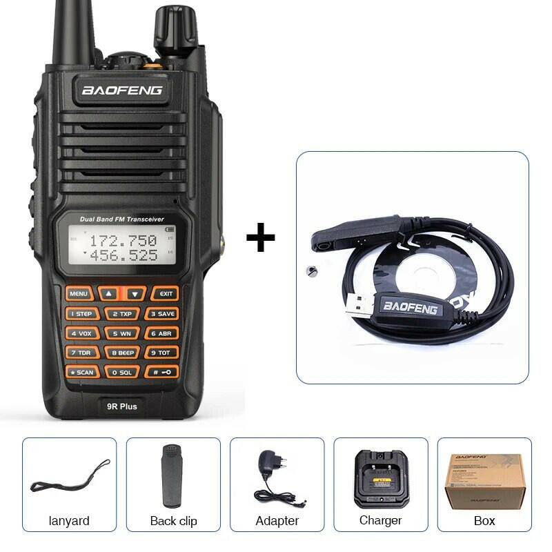 Baofeng UV-9R Pro IP68 Waterproof  Walkie Talkie Dual Band 16KM S22 Radio VHF UHF CB Ham Radio UV-9R Plus Portable Two Way Radio-WAYBIKER