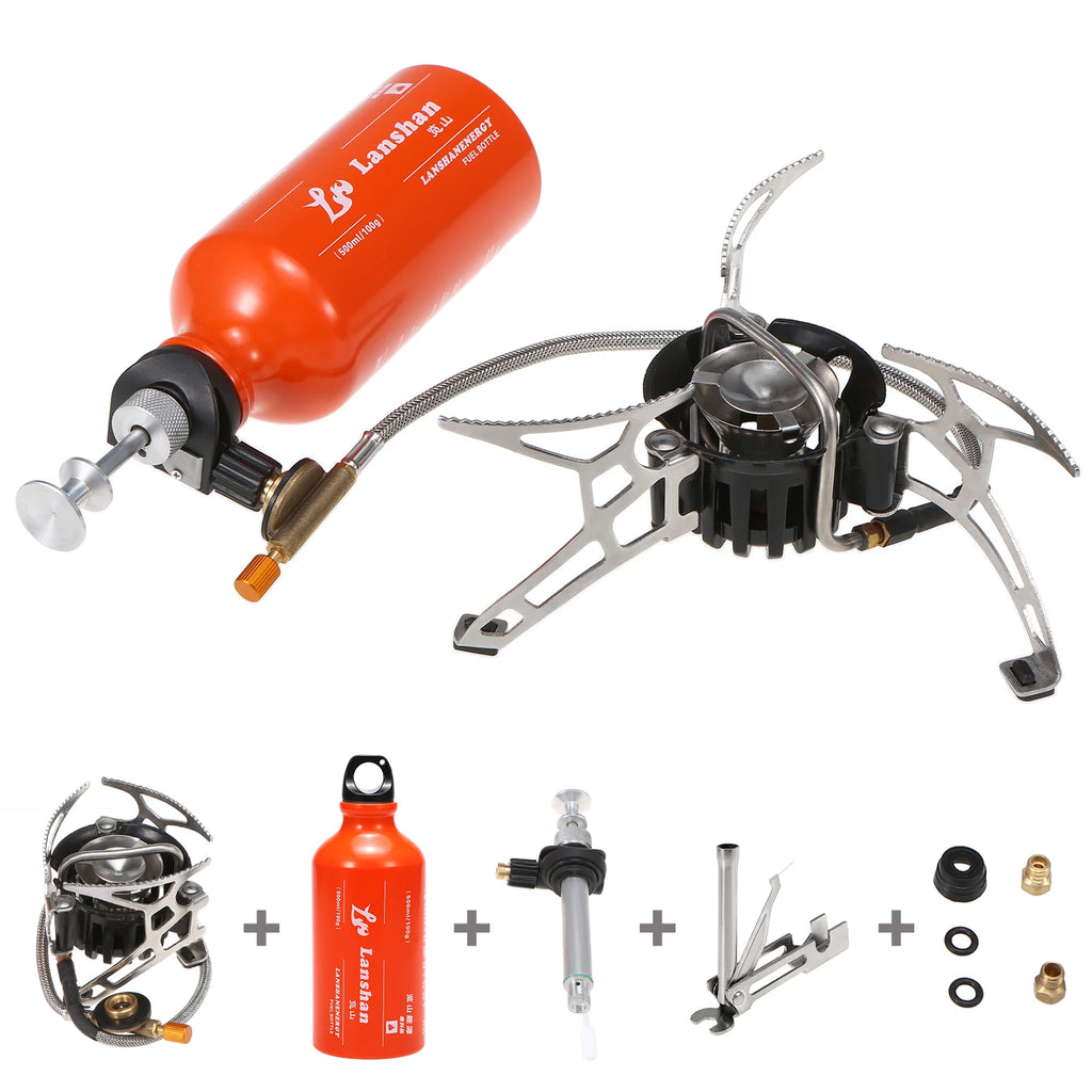 Camping Multi Fuel Stove Preheating Oil/Gas Outdoor Camping Stove Cooker Picnic Cookout Hiking Equipment Gasoline Stove Burners-WAYBIKER