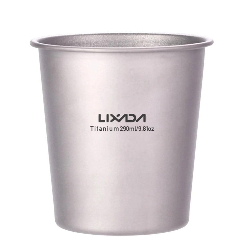 Lixada 290ml Lightweight Titanium Beer Cup Juice Tea Cup Suitable For Outdoor Camping Hiking Backpacking Picnic Christmas Gift-WAYBIKER