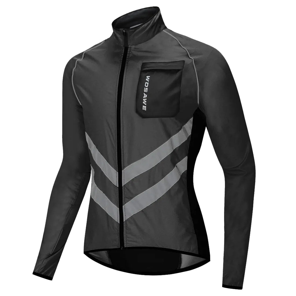 WOSAWE Men's Cycling Jacket High Visibility MultiFunction Jersey Road MTB Bike Bicycle Windbreaker Windproof Quick Dry Jacket-WAYBIKER
