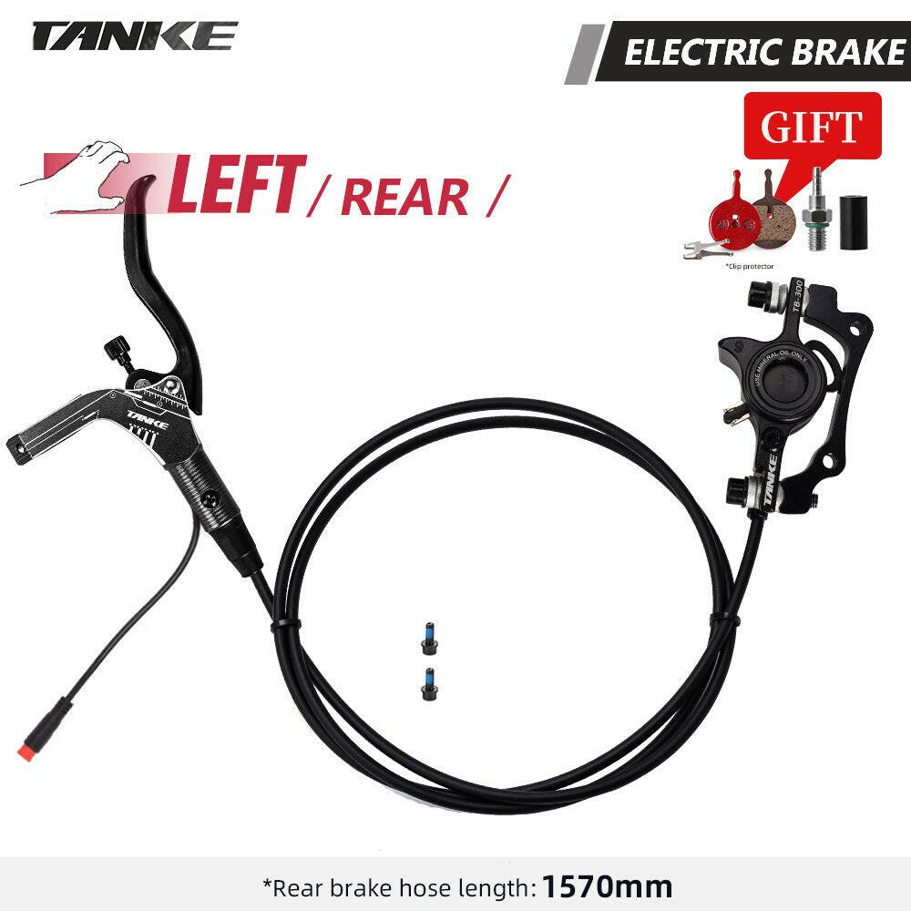 TANKE E-Bike MTB Hydraulic Disc Brake Set Electric E Scooter Power Control Shifter Bicycle Brakes 160mm rotors Aluminum Alloy-WAYBIKER
