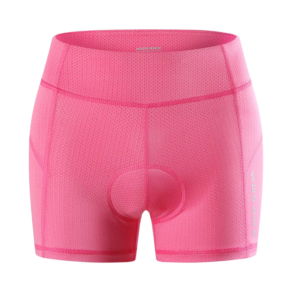 WOSAWE Padded Cycling Shorts Women Breathable Mesh Cycling Underwear Shockproof Riding Bicycle Underpant MTB Road Bike Shorts-WAYBIKER