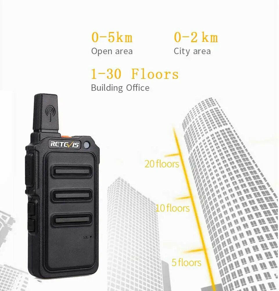 RETEVIS Walkie Talkie 4 Pieces PMR 446 VOX Two-way Radio RT19/RT619 Tr
