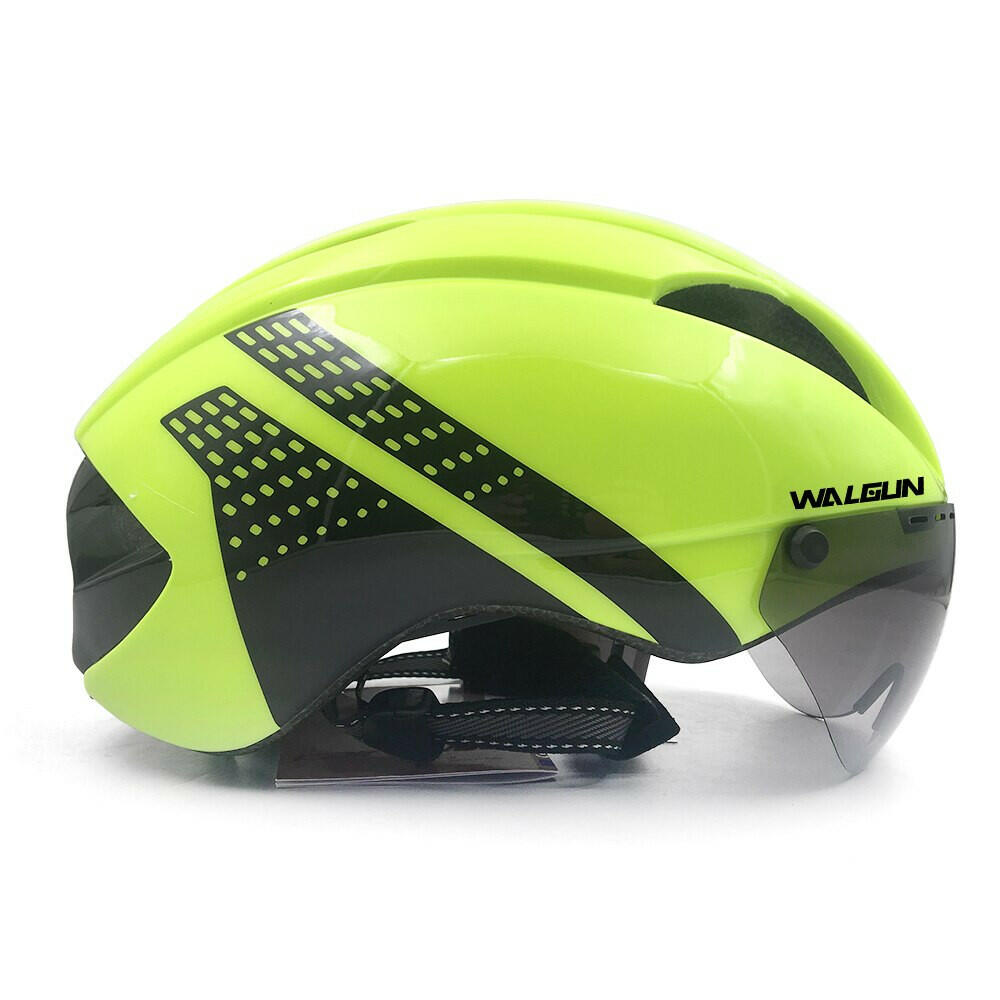 WALGUN Aero Cycling Helmet Road Bike Helmet Adults Lens Goggles Visor Time Trial TT Triathlon Bicycle Helmet M L for Men Women-WAYBIKER