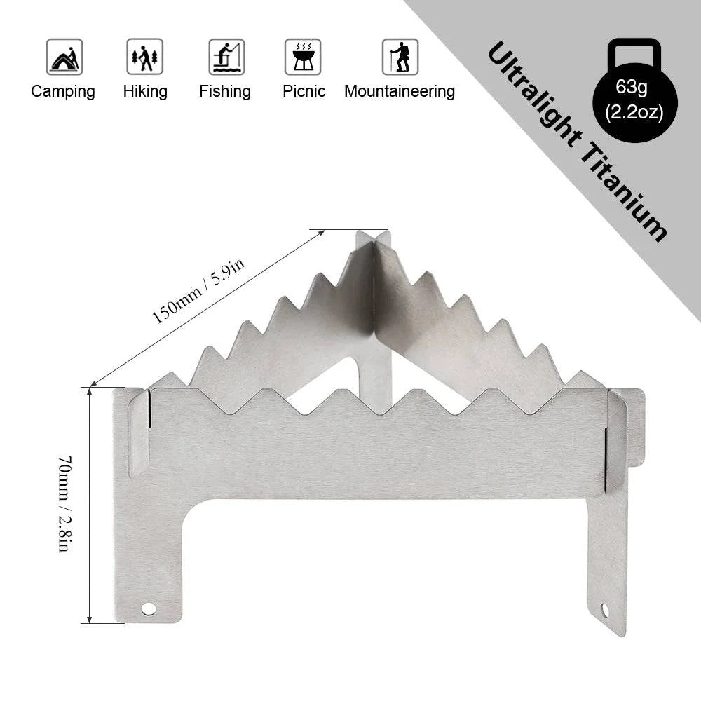 Outdoor Ultralight Folding Titanium Pot Stand Titanium Mini Alcohol Stove Burner for Outdoor Hiking Picnic Camping Stove-WAYBIKER