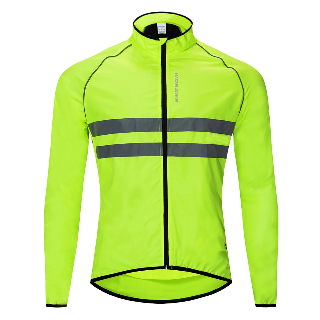 WOSAWE Ultralight Men's Cycling Windbreaker Reflective Jacket Windproof Bike Jacket Water Resistant MTB Road Bicycle Long Jersey