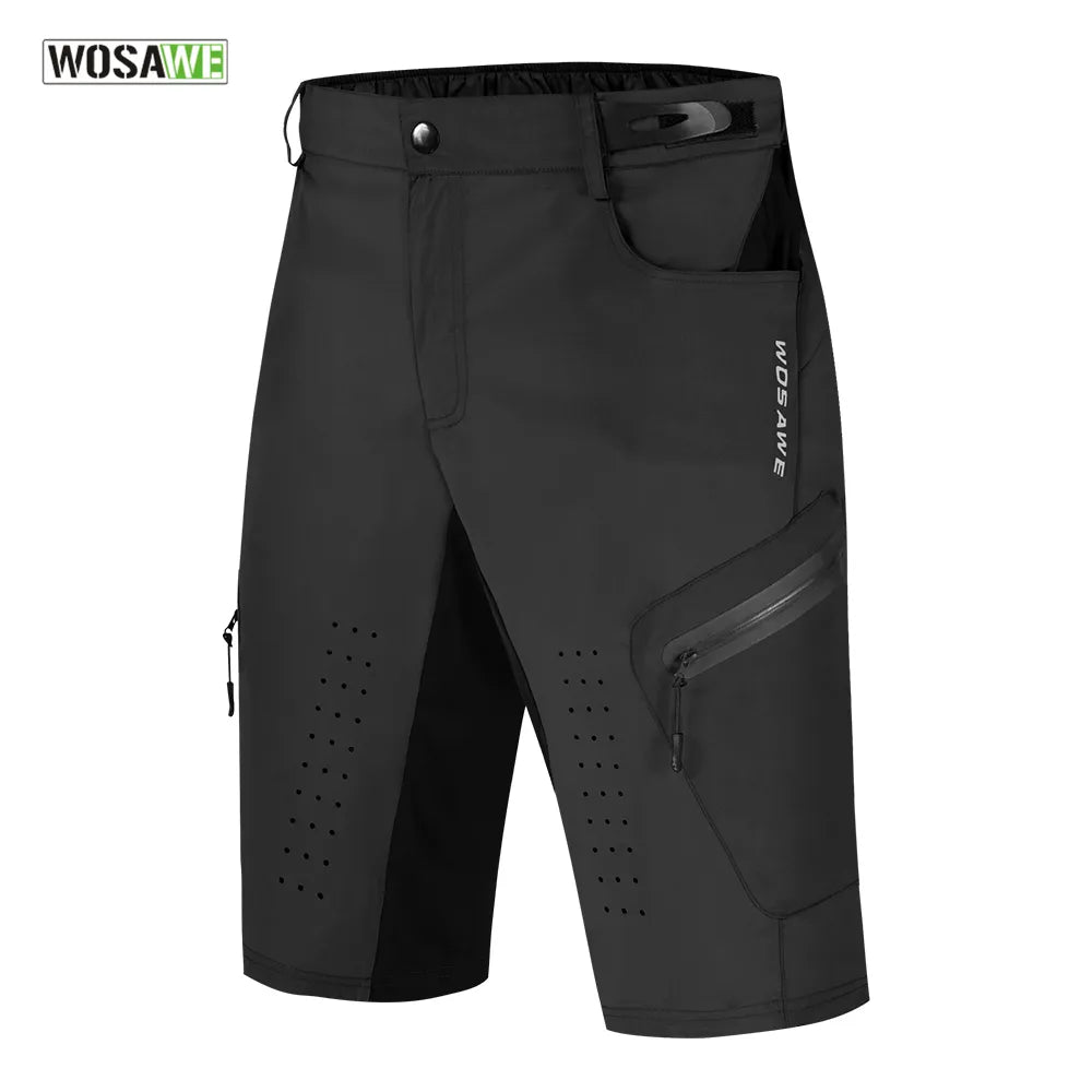 WOSAWE Men Cycling Shorts Loose Fit Bike Shorts Outdoor Sports Bicycle Short Pant MTB Mountain Shorts Water Resistant-WAYBIKER