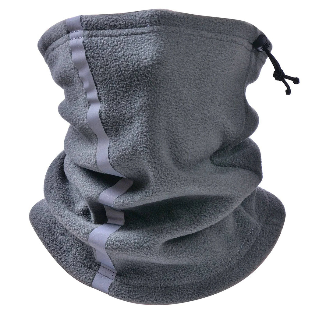 Women Men Outdoor Sport Scarf Adjustable Fleece Neck Gaiter Warmer Ski Mask Reflective Safety Face Cover Hat Winter Warm-WAYBIKER