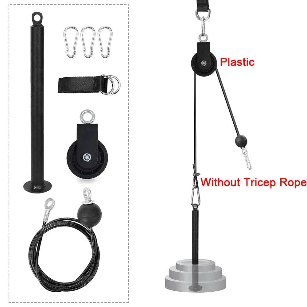 Workout Pulley Cable System DIY Loading Pin Lifting Triceps Rope Fitness Equipment Adjustable Length Home Gym Sport Accessories-WAYBIKER