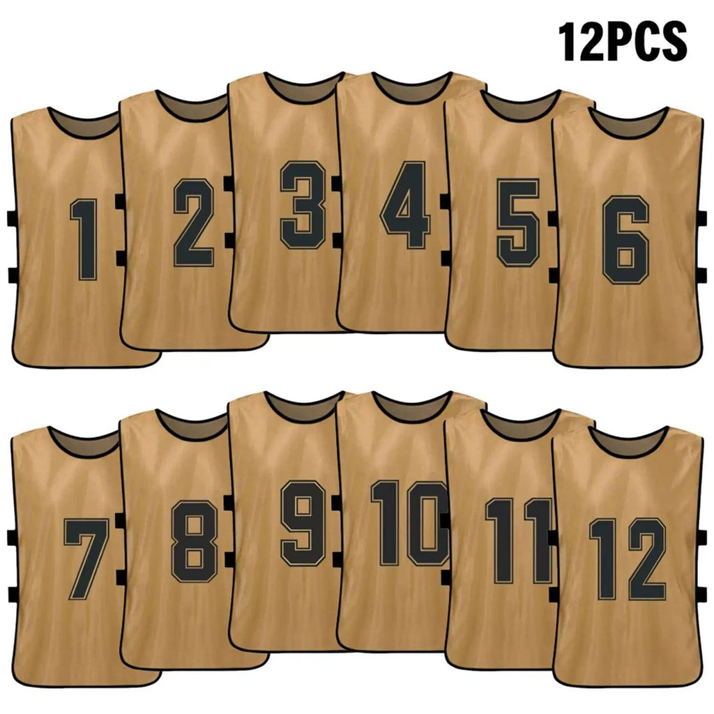 6/12 PCS Adults Soccer Pinnies Quick Drying Football Team Jerseys Sports Soccer Team Training Numbered Bibs Practice Sports Vest-WAYBIKER