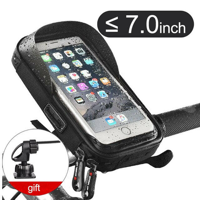 Mobile Bicycle Handlebar Stand Waterproof Bike Phone Holder Wall Motorcycle Handlebar Mount Bag For iPhone Samsung Phone Support-WAYBIKER
