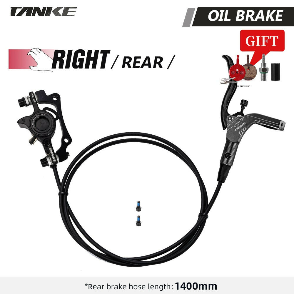 TANKE MTB Bike Hydraulic Disc Brake Set 160mm Rotors Oil Calliper Plate Front Rear Mountain Bicycle Clamp 22.2mm Handle A Pillar-WAYBIKER