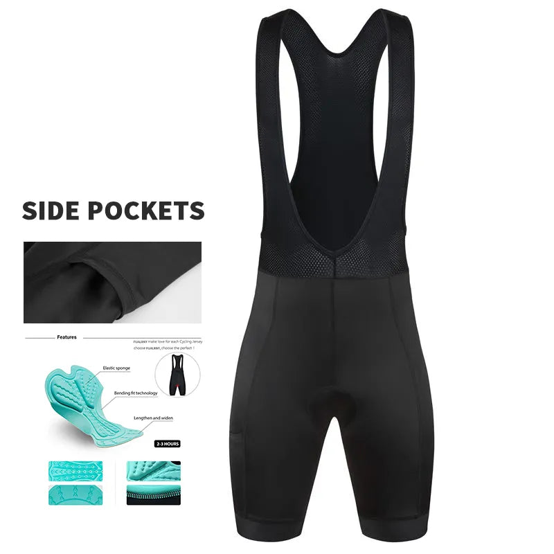 High Quality Black Bicycle Shorts Men Outdoor Wear Lycra Bike Cycling Trousers Coolmax Gel Padded Riding Sports Cycling Bib Shor-WAYBIKER
