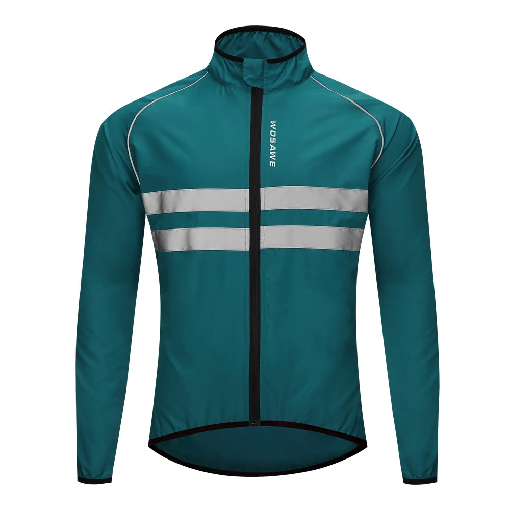 WOSAWE Ultralight Men's Cycling Windbreaker Reflective Jacket Windproof Bike Jacket Water Resistant MTB Road Bicycle Long Jersey