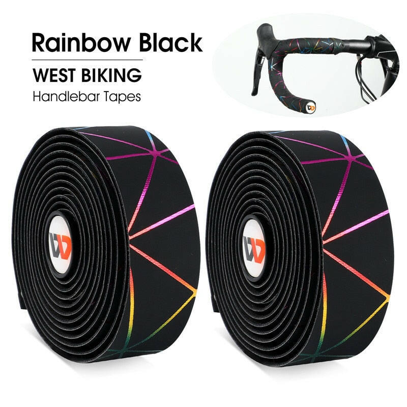WEST BIKING Soft Bicycle Handlebar Tape EVA PU Bike Bar Tape Professional Cycling Damping Anti-Vibration Wrap With 2 Bar Plugs-WAYBIKER