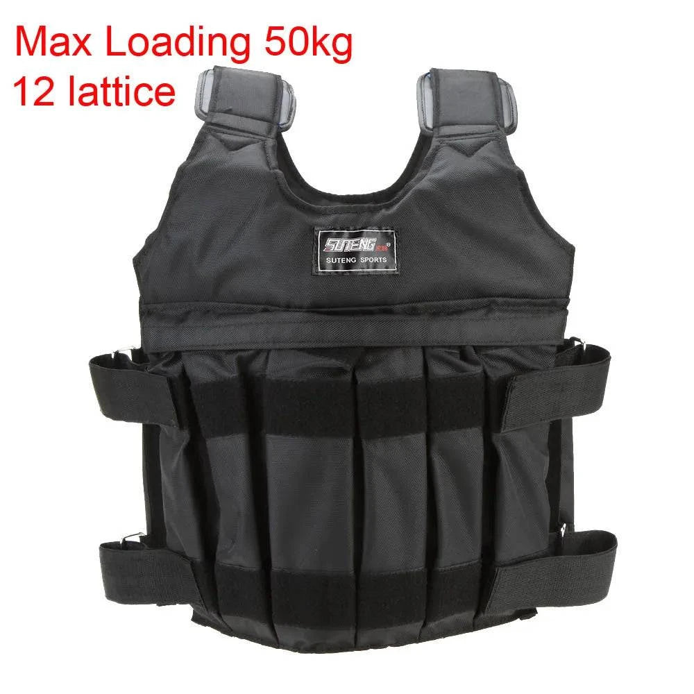 SUTEN 20kg/50kg Loading Weighted Vest For Boxing Training Workout Fitness Equipment Adjustable Waistcoat Jacket Sand Clothing-WAYBIKER