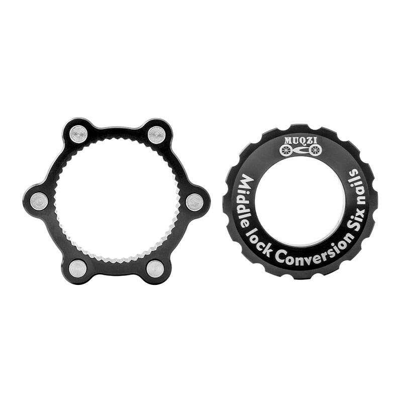 MUQZI Bike Centerlock To 6-Hole Adapter Mountain Bike Hub Center Lock Conversion 6 Bolt Disc Brake Rotor Cycling Accessoires-WAYBIKER