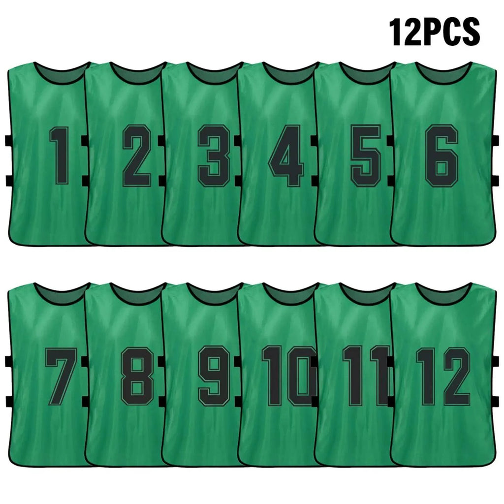 6/12 PCS Adults Soccer Pinnies Quick Drying Football Team Jerseys Sports Soccer Team Training Numbered Bibs Practice Sports Vest-WAYBIKER