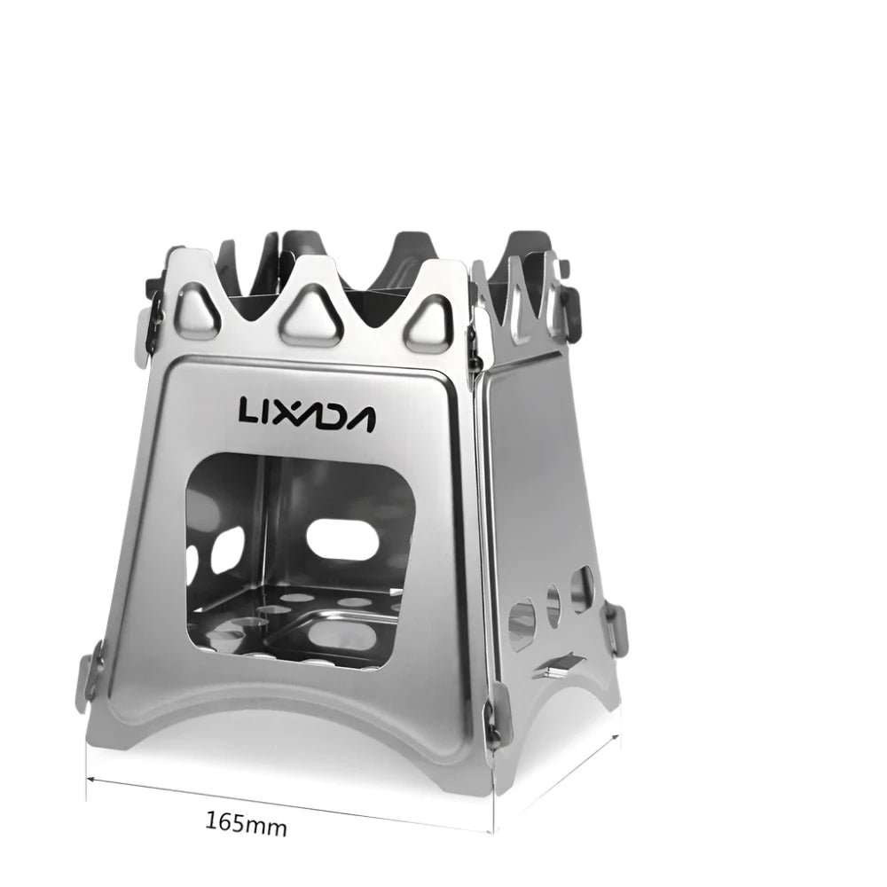 Lixada Compact Folding Titanium Wood Stove Outdoor Camping Stove Cooking Picnic Stove Portable Wood Furnace Burners-WAYBIKER