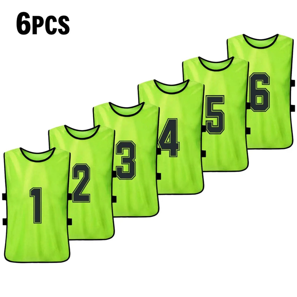 6/12 PCS Adults Soccer Pinnies Quick Drying Football Team Jerseys Sports Soccer Team Training Numbered Bibs Practice Sports Vest-WAYBIKER