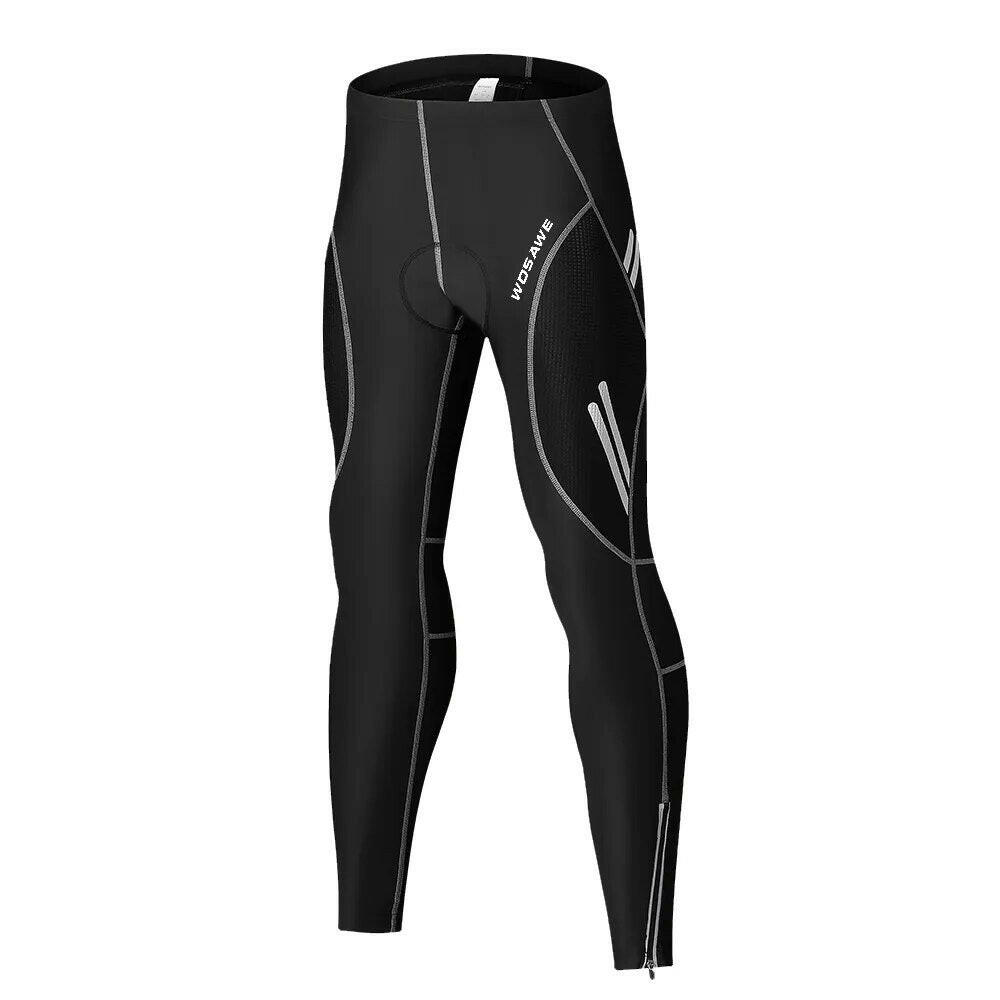 WOSAWE Men's Bike Pants Long 3D Padded Cycling Tights MTB Pants Bicycle Leggings Outdoor Riding Quick Dry Reflective Clothing-WAYBIKER
