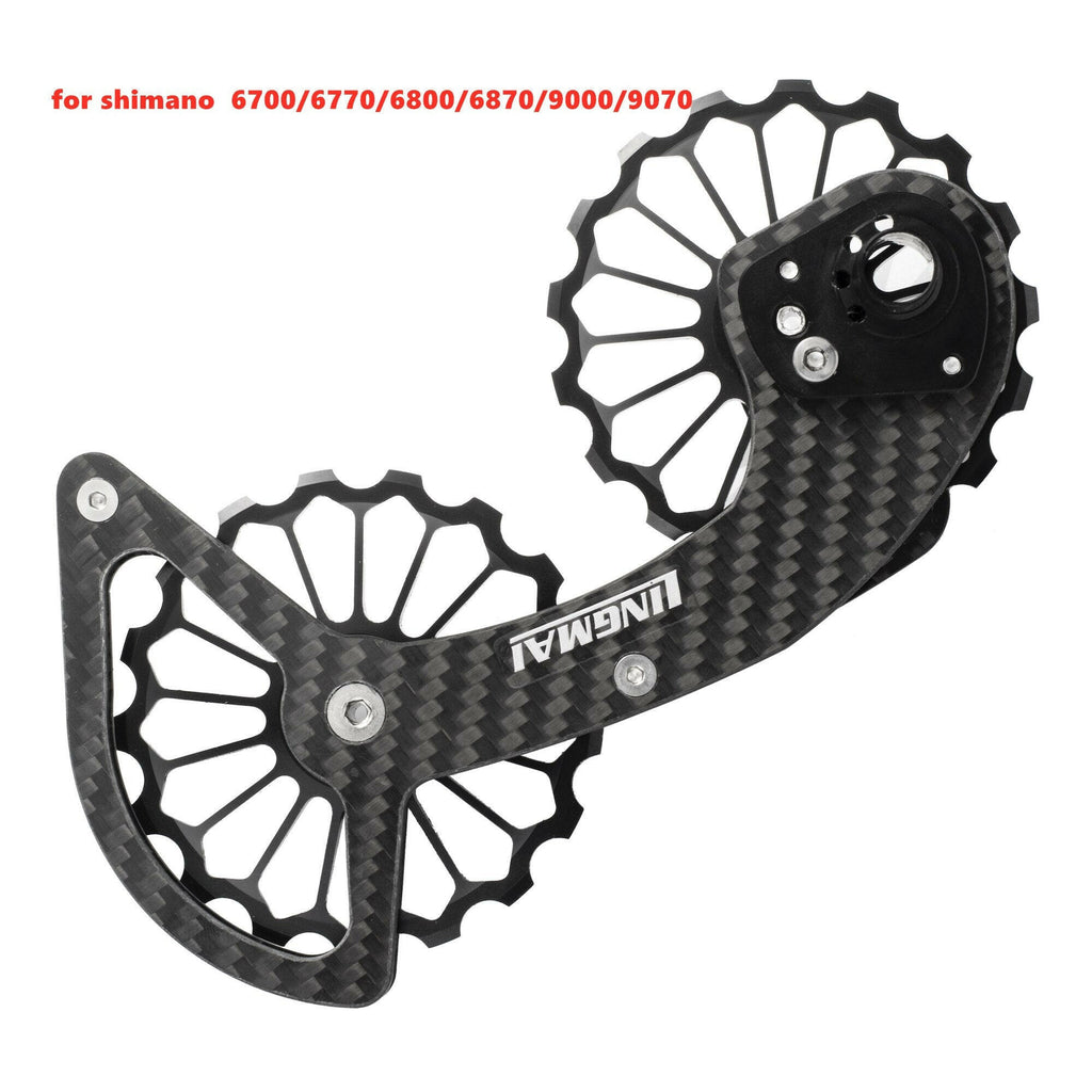 Bicycle Carbon Fiber Ceramic Rear Derailleur 17T Pulley Guide Wheel for 6800  5800 4700 9000 6700 4800 5700bicycle Accessories-WAYBIKER