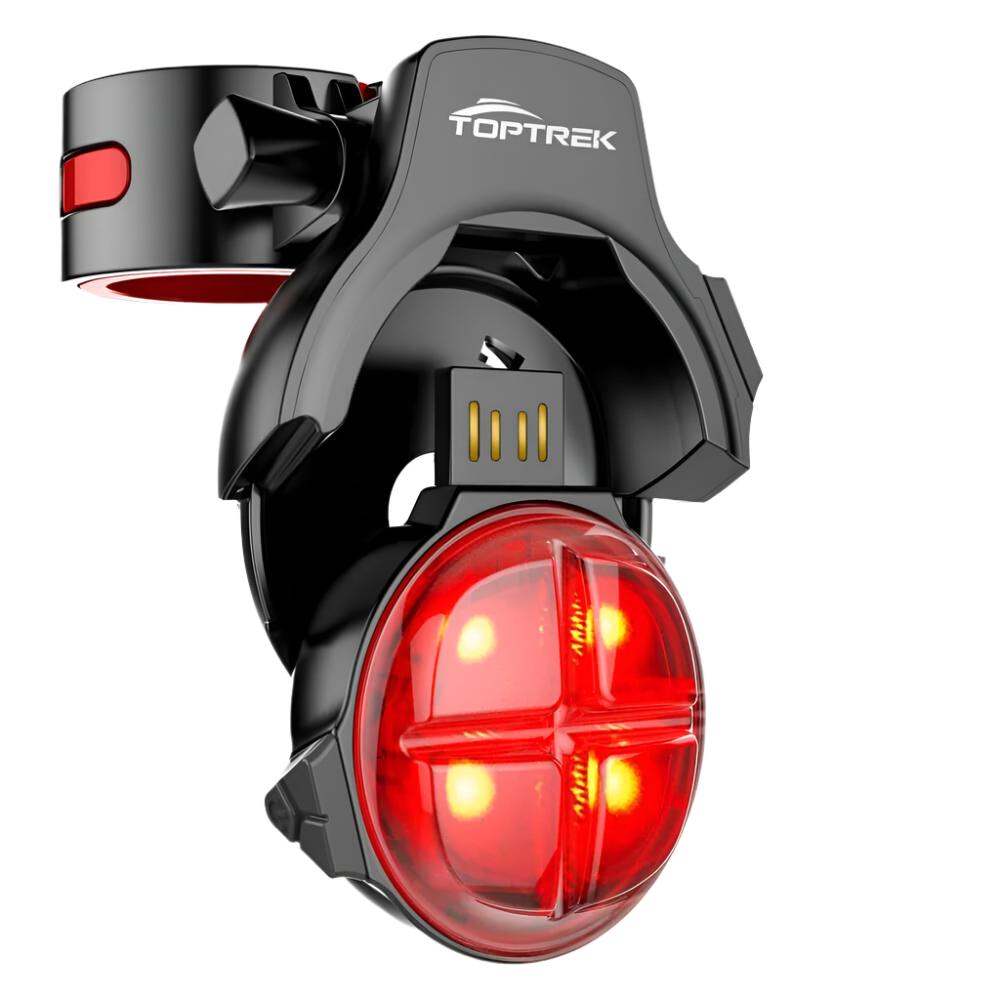 Toptrek Bicycle Smart Auto Brake Sensing Taillight IPx5 Waterproof LED Charging Cycling Tail Light Bike Rear Light Accessories-WAYBIKER
