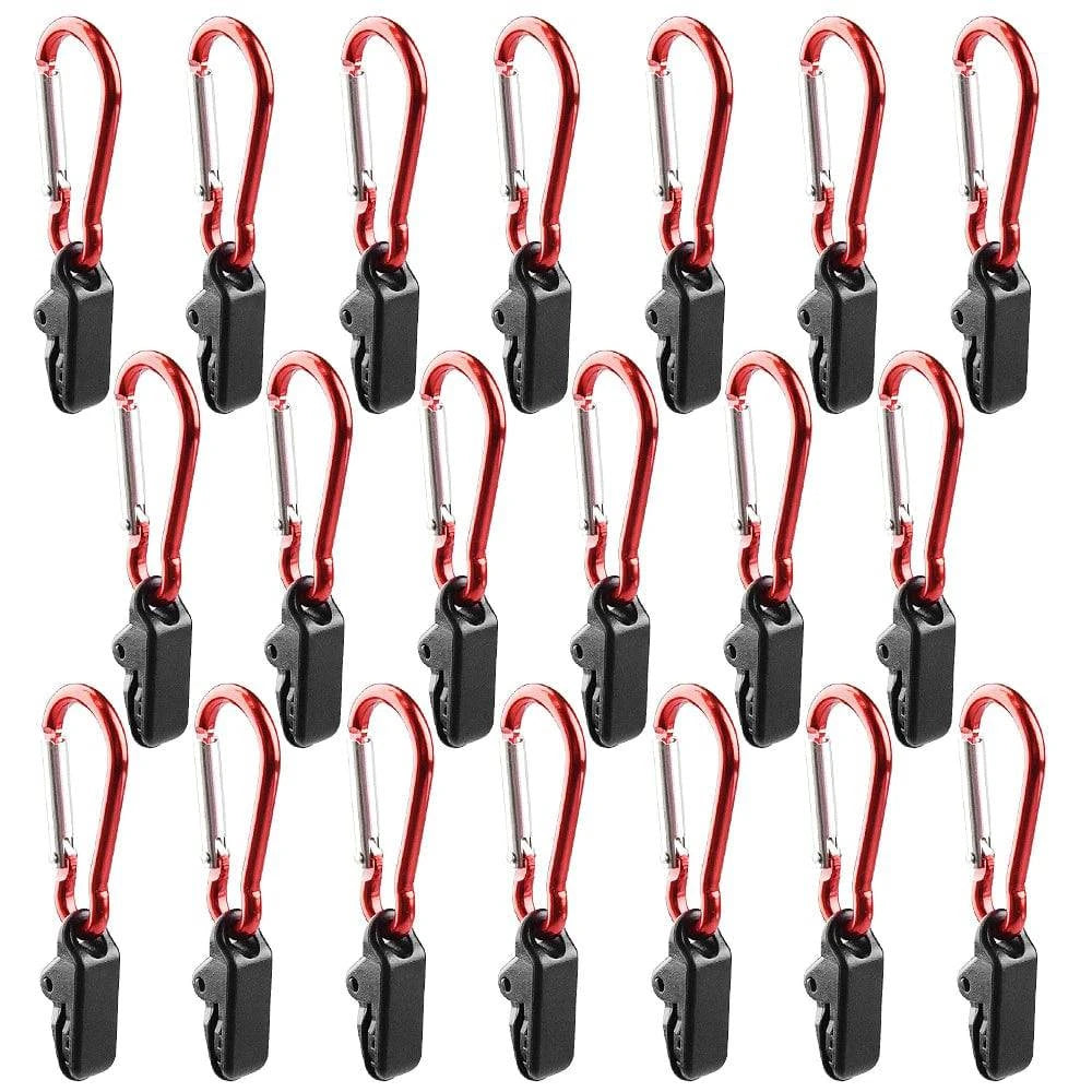 10pcs Tarp Awning Clamp Clips Tent Snaps Hangers Boat Covers Outdoor Camping Tent Tighten Lock Grip Clamp with Carabiner 35X8mm-WAYBIKER