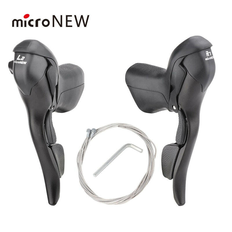 microNEW Road Bike Bicycle Shifter 2*10 Speed For 22.2-23.8mm Handlebar 7/8/9 Speed Dual Control Levers-WAYBIKER