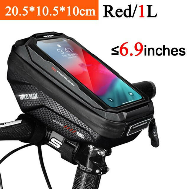 New Bike Phone Holder Bag Case 6.9in Mobile Phone Waterproof Cycling Bike Mount  Stand Bag Handlebar MTB Bicycle Accessories-WAYBIKER
