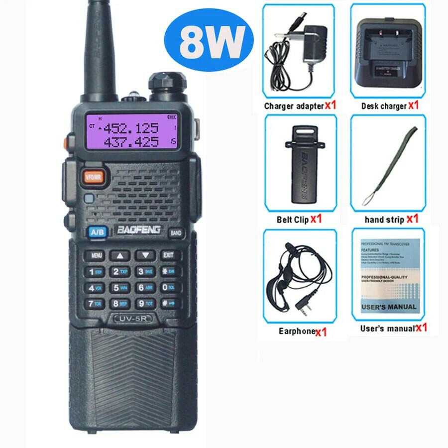 Baofeng UV 5R 3800mah Big Battery 8W Walkie Talkie 10KM UV5R CB Radio Receiver Station Two-way Walkie-talkies PowerfulUV-5R-WAYBIKER