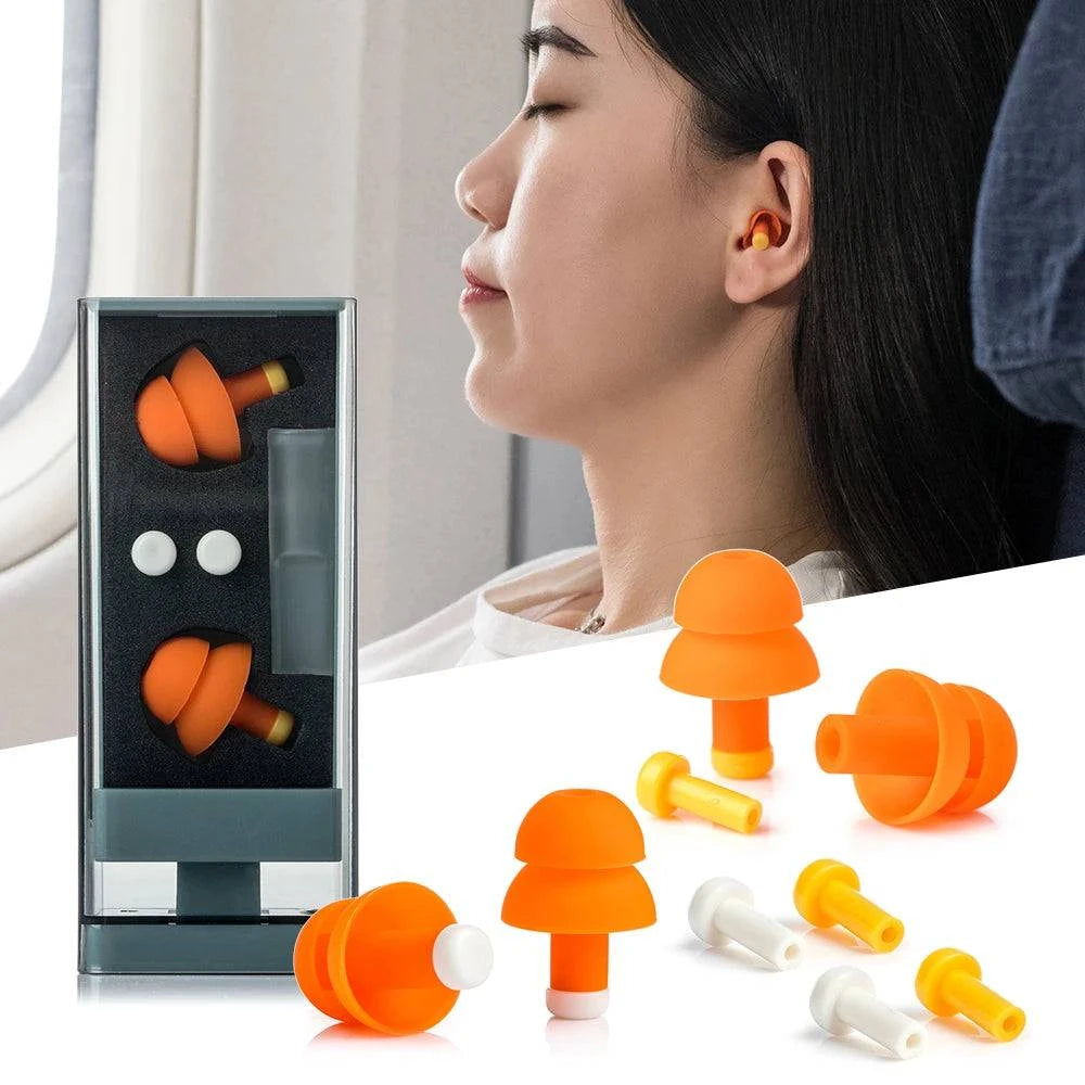 Noise Cancelling Ear Plugs Sound Blocking Earplug Noise Reduction Reusable Storage Case for Sleeping Snoring Shooting Swimming-WAYBIKER