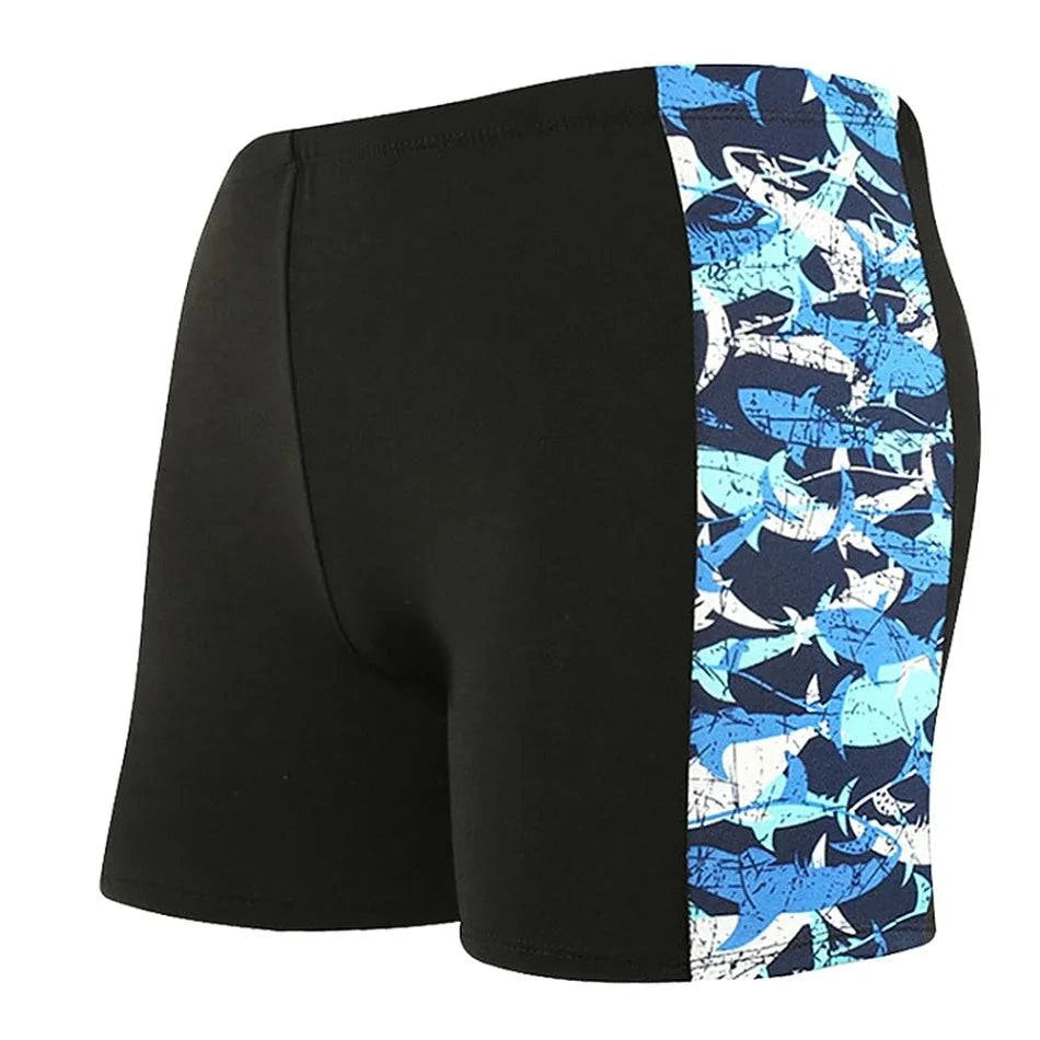 Men's Swimming Trunks Quick Dry Breathable Swimsuit High Elastic Boxer Swimwear Underwear for Summer Beach Surfing Water Sports-WAYBIKER